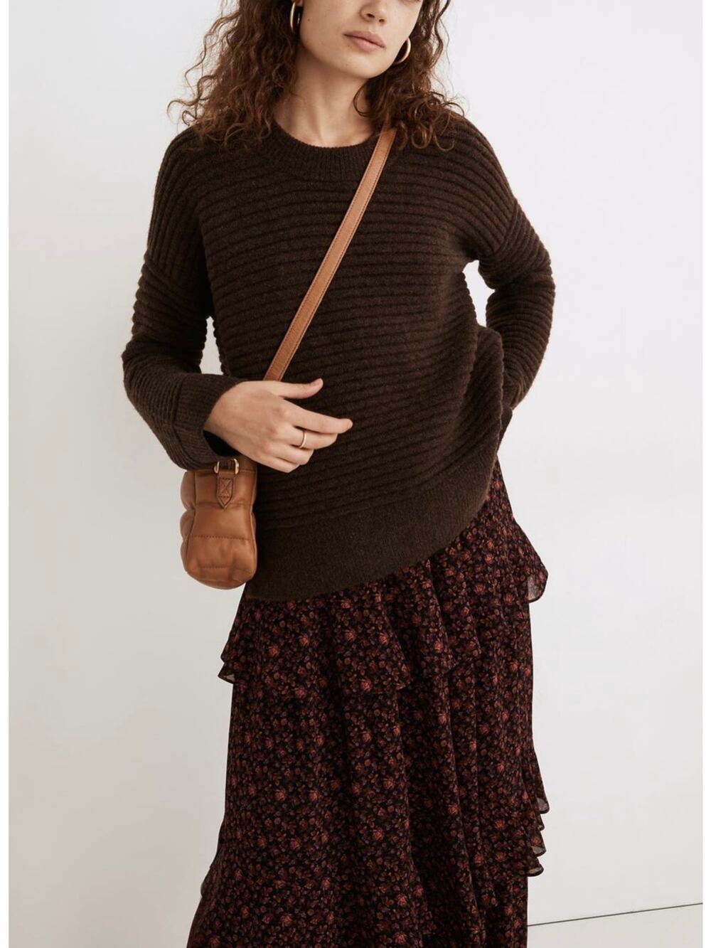 MADEWELL Brown Elsmere Pullover Sweater Size Medium